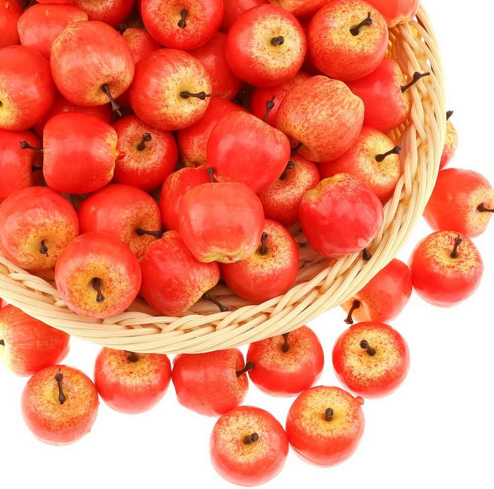 Gresorth 30 Stück Künstliche Lebensechte MINI Apfel Deko Gefälschte Früchte Obst Party Festival Deko