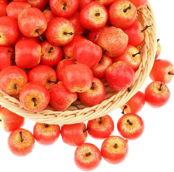 Gresorth 30 Stück Künstliche Lebensechte MINI Apfel Deko Gefälschte Früchte Obst Party Festival Deko
