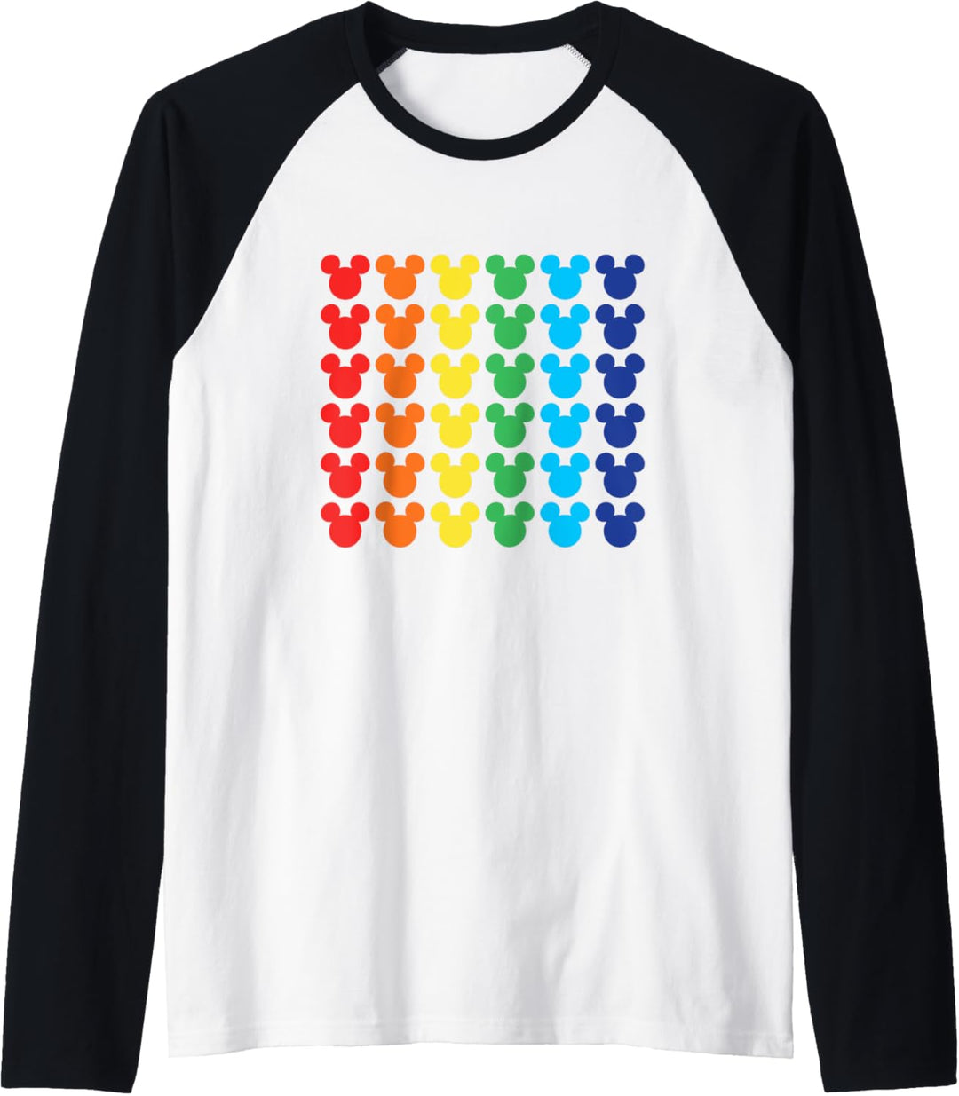 Disney Mickey Mouse Rainbow Icons Raglan