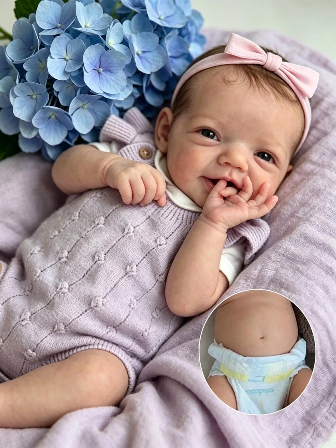 Zero pam Reborn Baby Vollsilikon lebensecht Offene Augen, 50CM Reborn Baby Mädchen, Lebensechte Echt