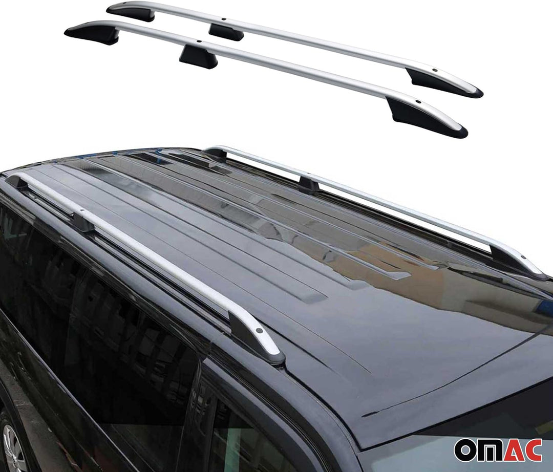 OMAC Dachreling Dachgepäckträger kompatibel mit Nissan NV200 2010-2024 Aluminium Silber 2X, Elegance