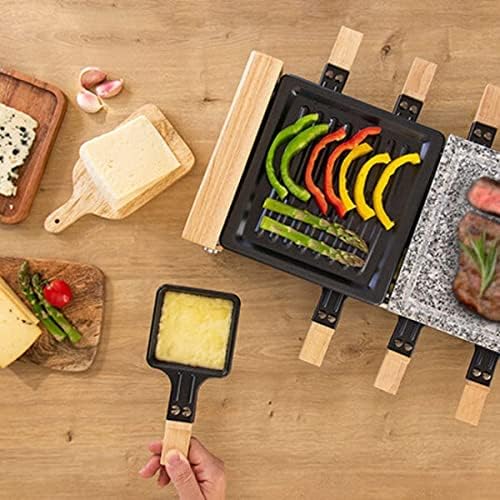 Cecotec Holz Raclette Käse & Grill 8200 Holz Schwarz. 1200 W, Grillfläche, 8 Einzelpfannen, Antihaft