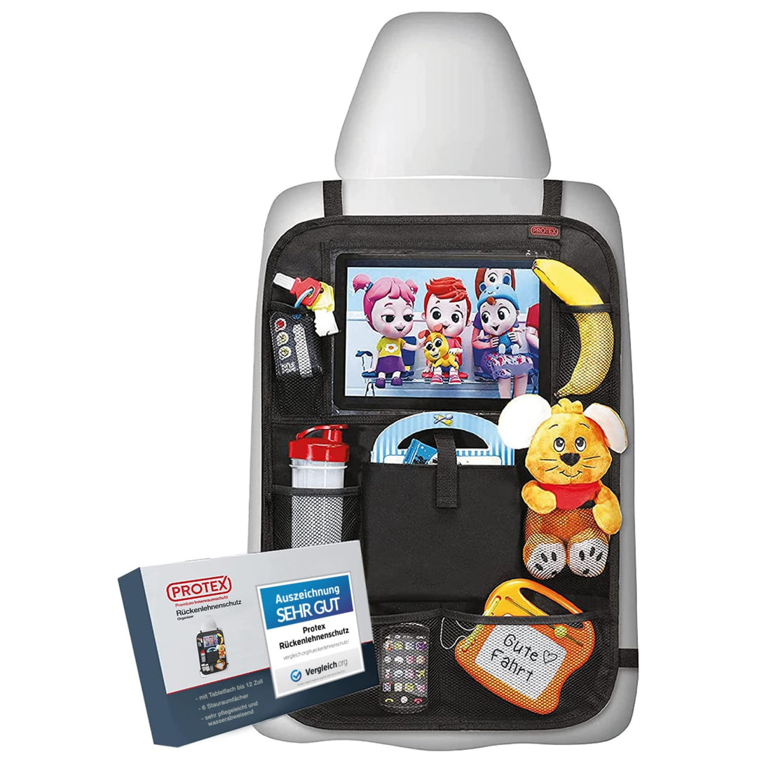 PROTEX | Premium [1er Set] Rückenlehnenschutz Auto–Auto Rücksitz Organizer [Oxford 600D] –wasserabwe