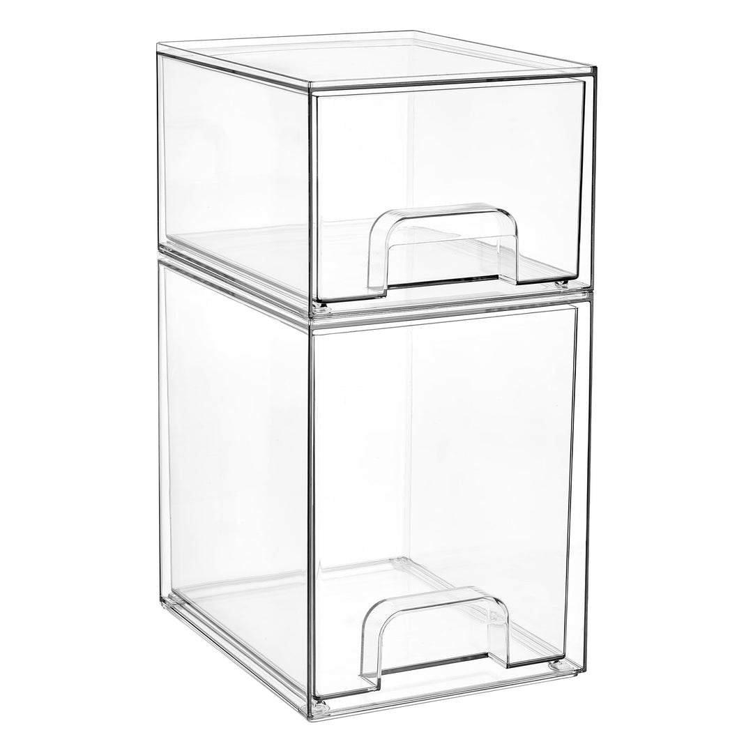 Vtopmart Boxen Aufbewahrung mit 2 Schubladen, Clear Schminktisch Organizer, Anti-Rutsch Organizer Sc