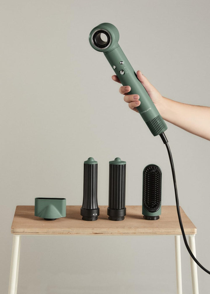 CREATE/ION STYLER PRO / 5-in-1-Ionen-Lufttrockner und Stylingbürste Salbeigrün/DC Brushless Motor, 3