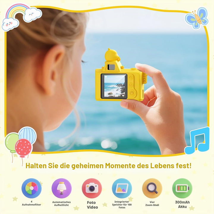 Mini Digitalkamera für Kinder – Maxmango 1,3 Zoll 1080P HD Retro Kamera, 64 GB Süsse Kinder Kamera S