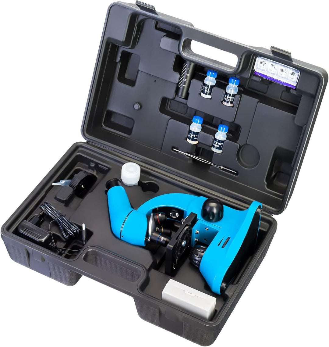 Levenhuk Rainbow 50L Azure Wissenschafts- und Bildungsset mit Tragbarem Biologischen Mikroskop mit 8