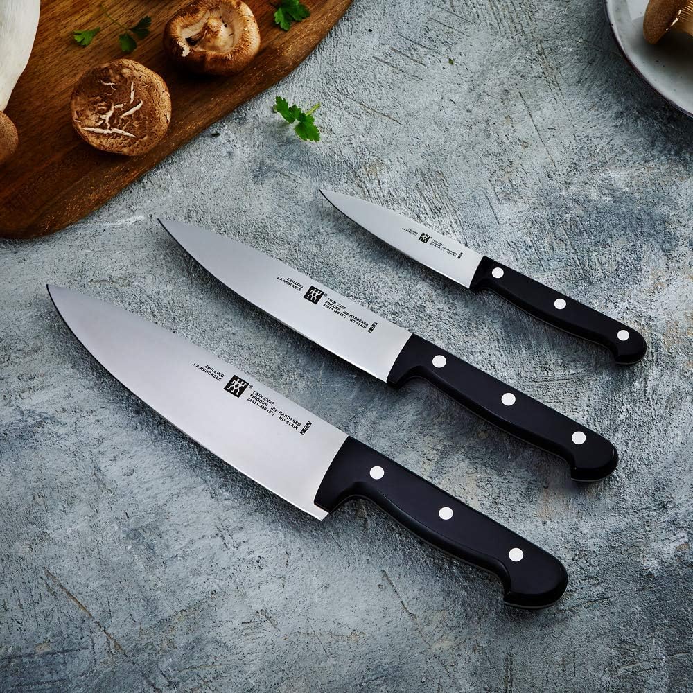 Zwilling Messer-Set, 3-tlg., Spick-/Garniermesser, Silber, Schwarz & 1002169 Brotmesser, Klingenläng