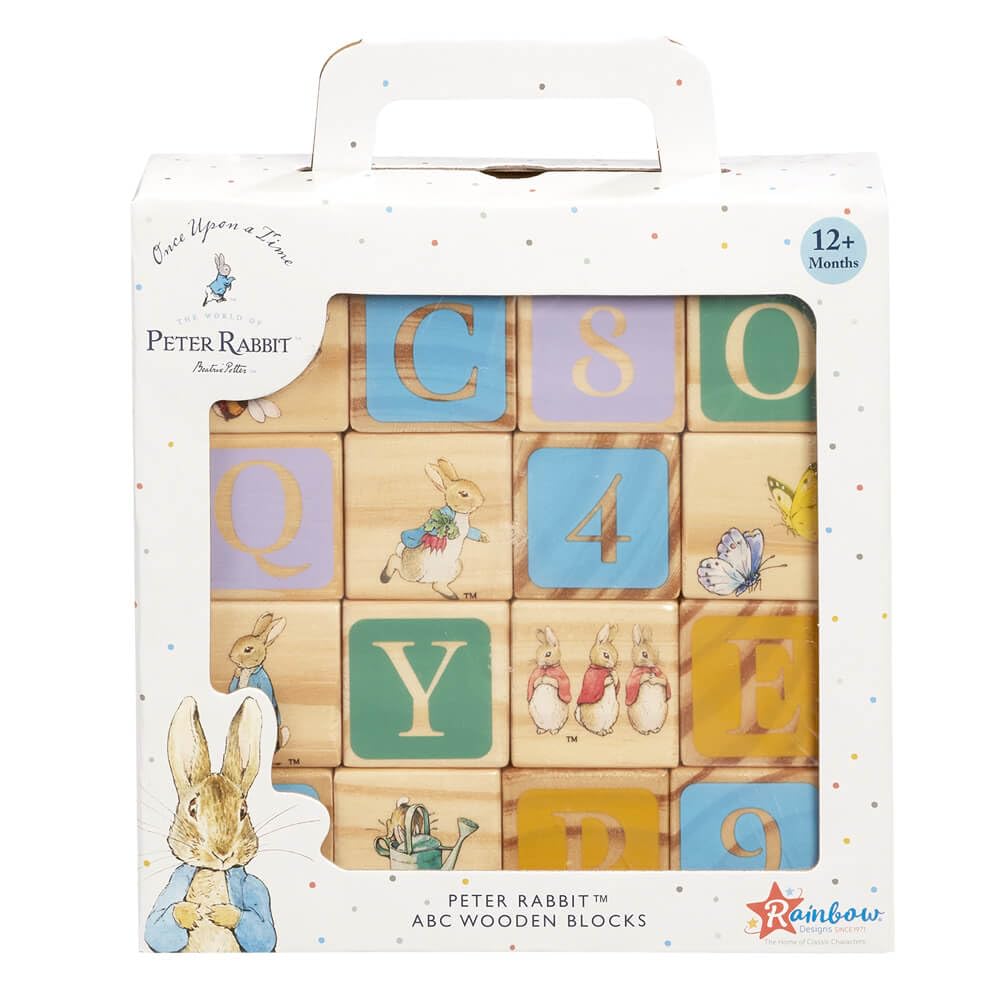 Rainbow Designs Official Peter Rabbit Wooden Building Blocks - Early Development Activity Toys for T