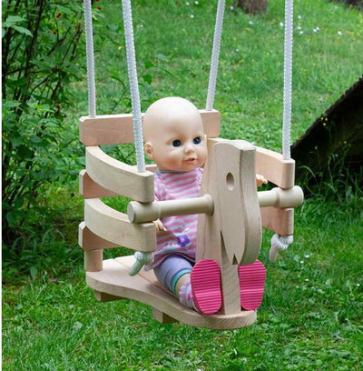 Pferdeschaukel Gitterschaukel Babyschaukel aus Holz - 6557