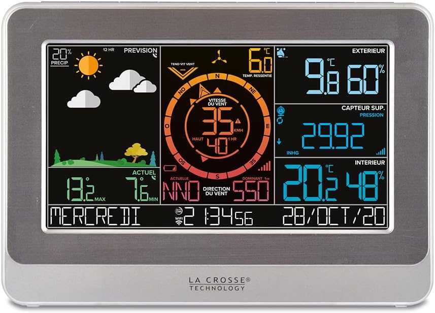 La Crosse Technology - WS6869 Professionelle Wetterstation mit WiFi-Verbindung – weiss/silber