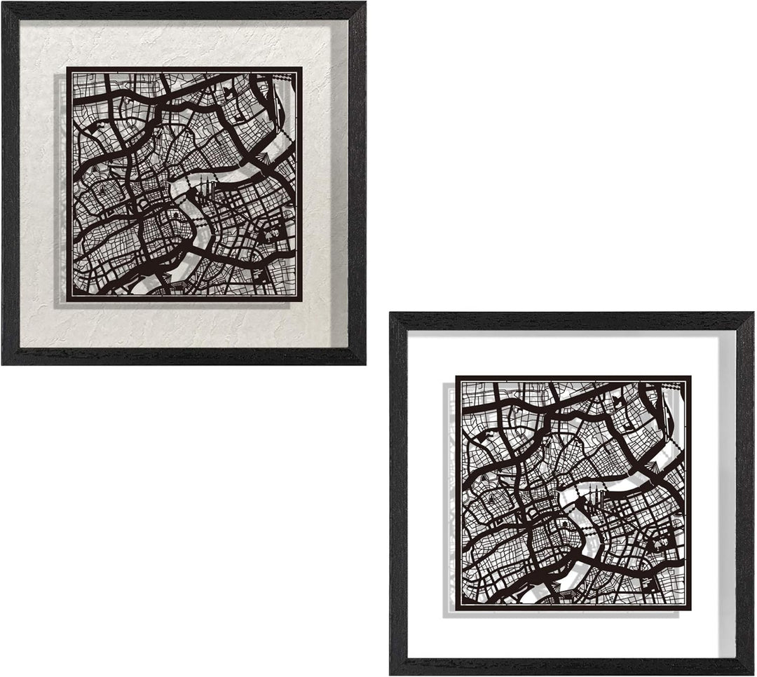 O3 DESIGN STUDIO - Marco de Papel para mapas, 22,8 x 22,8 cm, en Caja de Regalo, Fondo, autocambiant