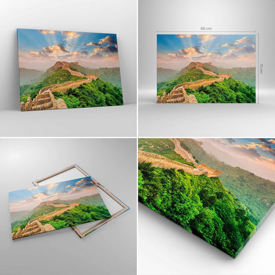 Bilder auf Leinwand 100x70cm Leinwandbild Wand Berg asiatisch china Gross Wanddeko Bild Schlafzimmer