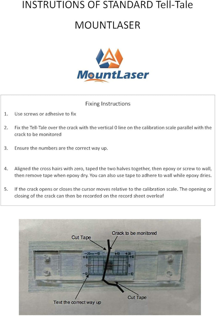 Mountlaser Rissmessgerät Monitor, Gebäudewand Standard Rissmonitor, Spaltmass Rissüberwachung Aufzei