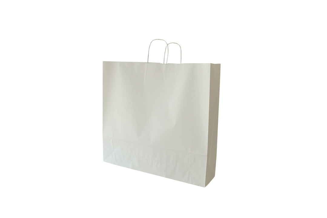 PGV Papiertragetaschen mit Kordel Weiss extra gross 54 + 14 x 50 cm (50 Stück), 50 Stück