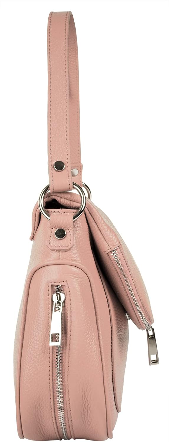 Umhängetasche Echt Leder Damen 021680 Made in Italy | Business Crossbody | elegante Handtasche mit e