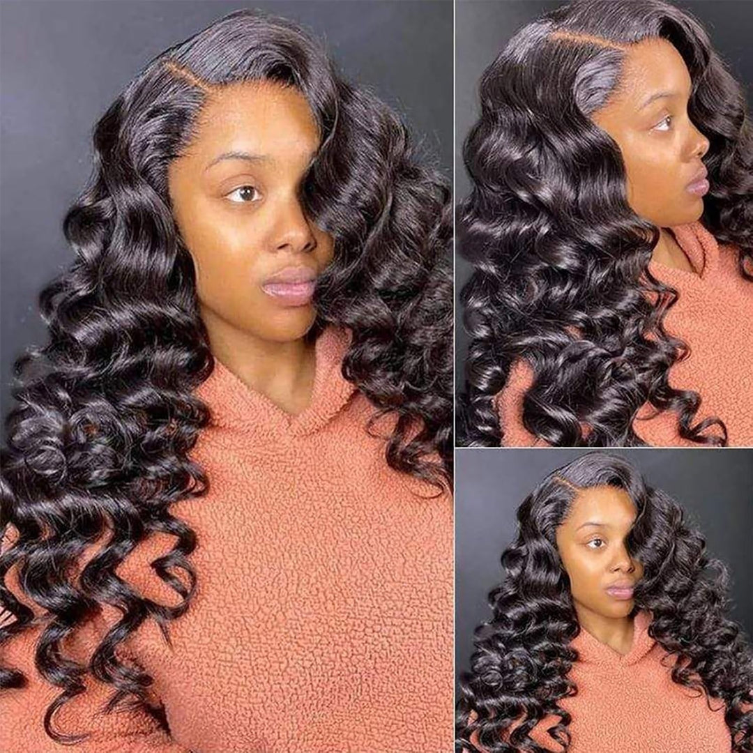 Huarisi Loose Wave Human Hair Bundles, Brazilian Hair 4 Bundles 12 14 16 18 inch, Brazilian Virgin H