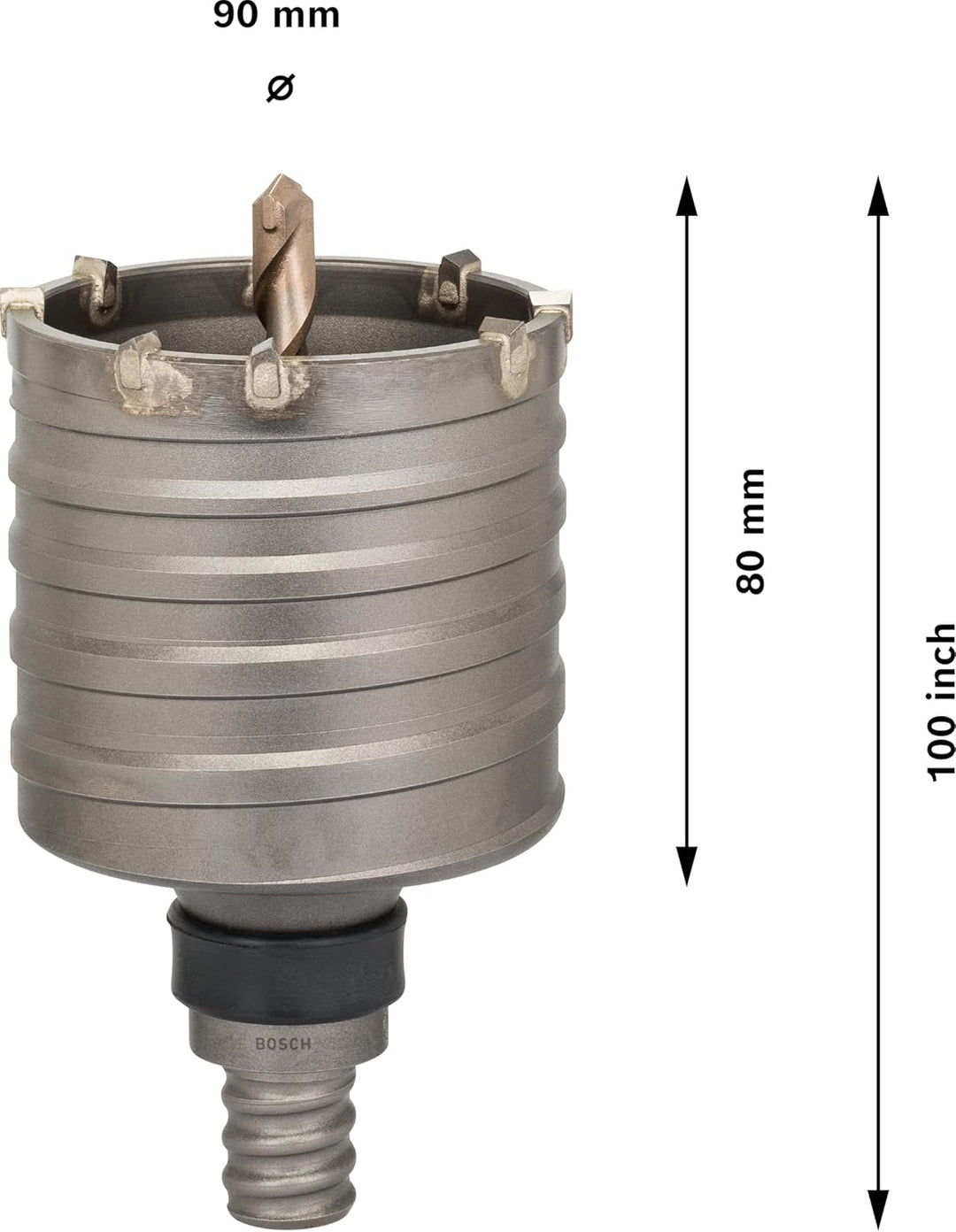 Bosch Professional Hohl-Bohrkrone SDS-max-9 Core Cutter zweiteilig mit Gewinde (Ø 90 mm) 90 mm 80 mm