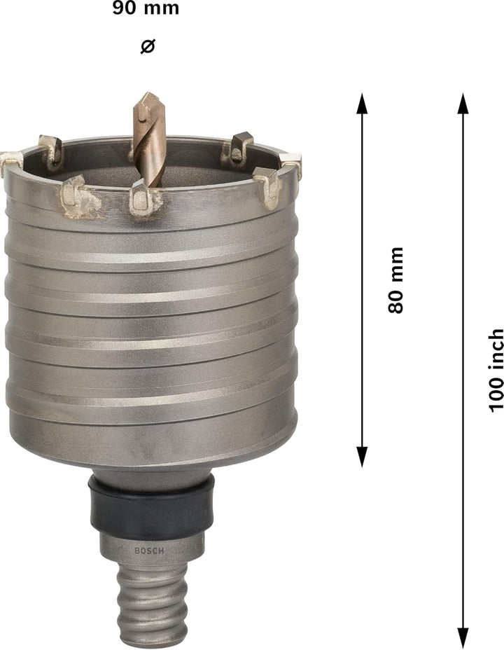 Bosch Professional Hohl-Bohrkrone SDS-max-9 Core Cutter zweiteilig mit Gewinde (Ø 90 mm) 90 mm 80 mm