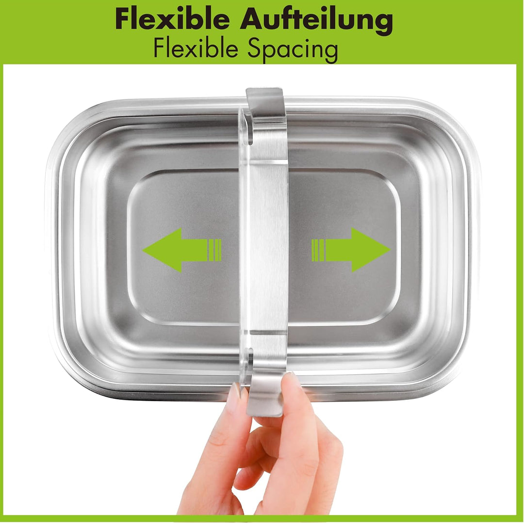 Edelstahl Brotdose - Nachhaltige Bento Lunchbox, auslaufsicher, plastikfrei, leicht zu reinigen und