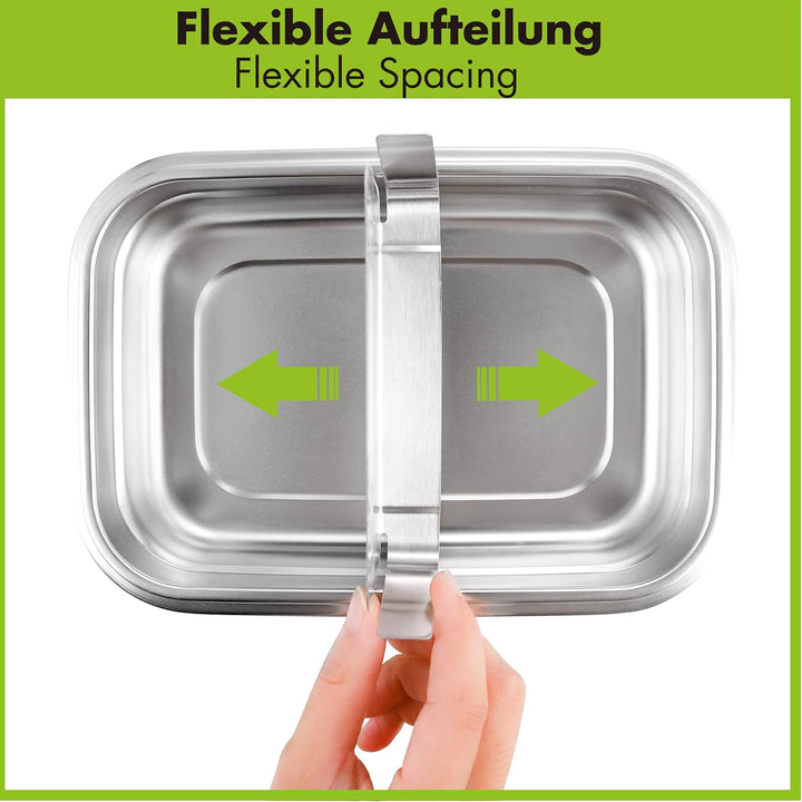 Edelstahl Brotdose - Nachhaltige Bento Lunchbox, auslaufsicher, plastikfrei, leicht zu reinigen und