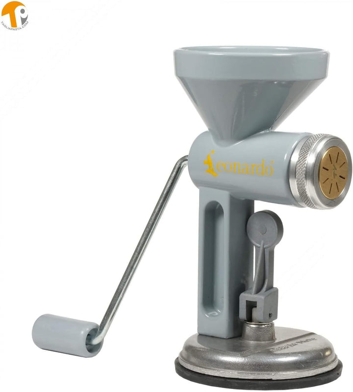 Nudelmaschine manuell mit Saugnapf und zwei Matrizen aus Messing für Casarecce und Paccheri | TORKIO