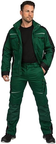 Leib Wächter Flex-Line Workwear Bundhose Arbeitshose mit Spandex (grün/schwarz, 48)