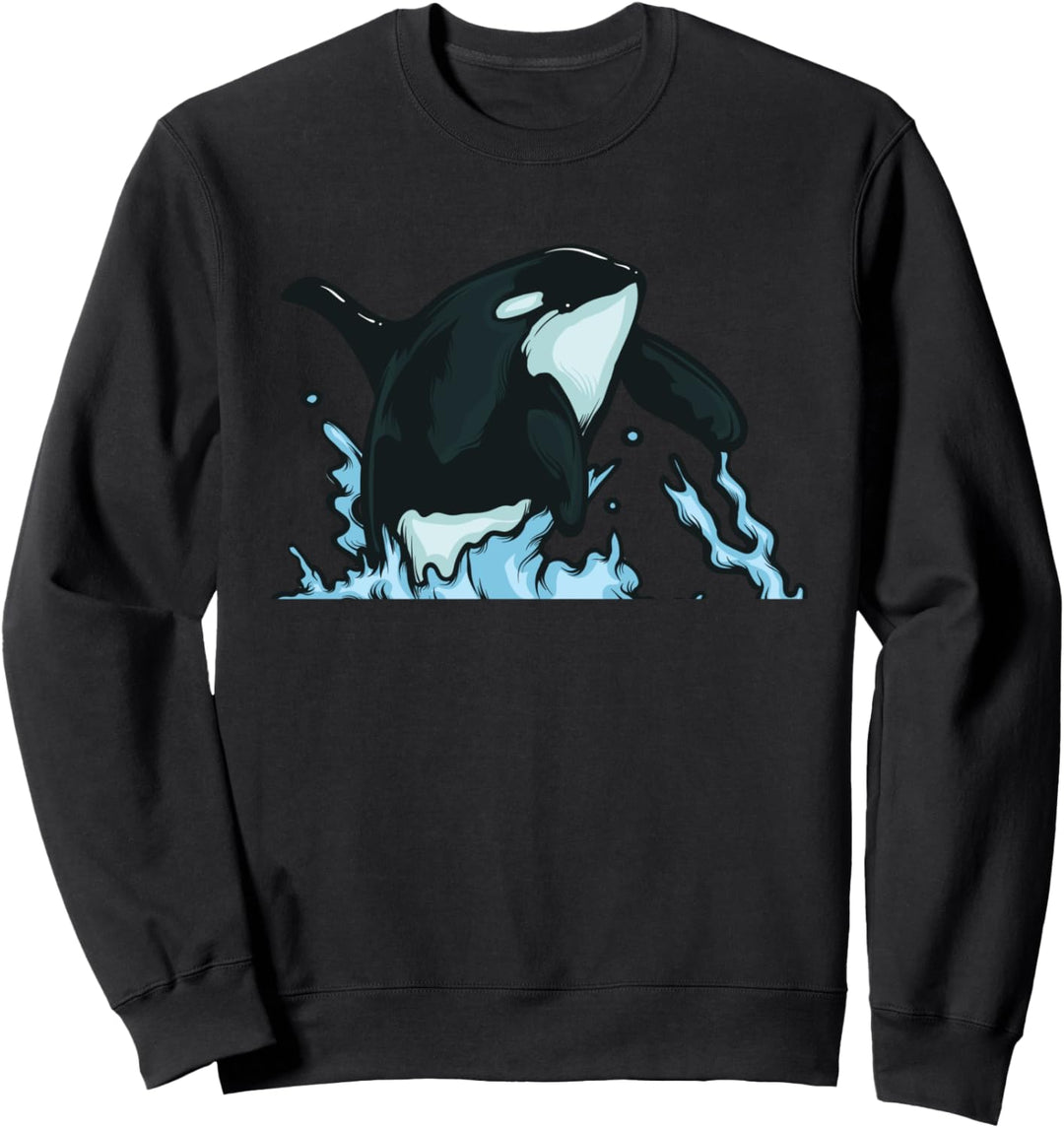 Jumping Killer Wal Geschenk Orca Sweatshirt