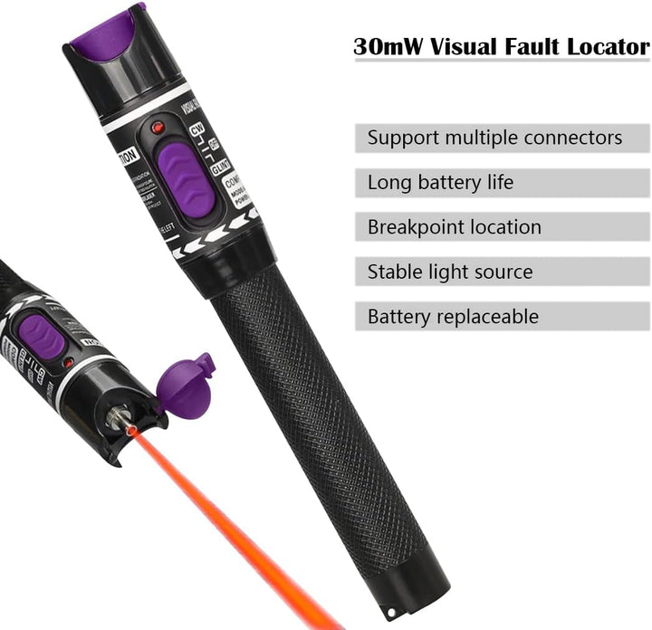 2-in-1 FTTH Glasfaser Tool Kit Glasfaser-Leistungsmesser-70 +10 dBm und 30 mW Visual Fault Locator G