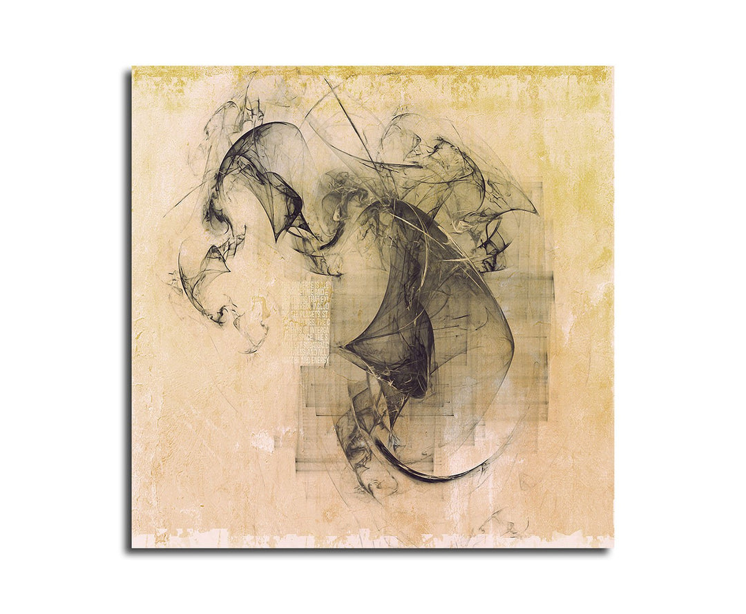 Paul Sinus Art Graue Ironie - Abstrakt375_60x60cm Bild auf Leinwand Fraktal Muster Abstraktes Motiv