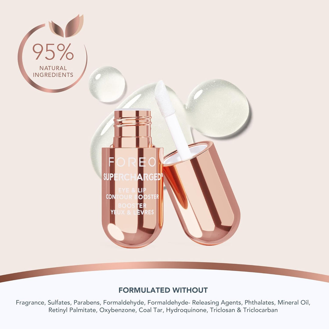 FOREO SUPERCHARGED Augen- und Lippenkontur Booster Serum - Leitfähige Augencreme - Niacinamid Serum