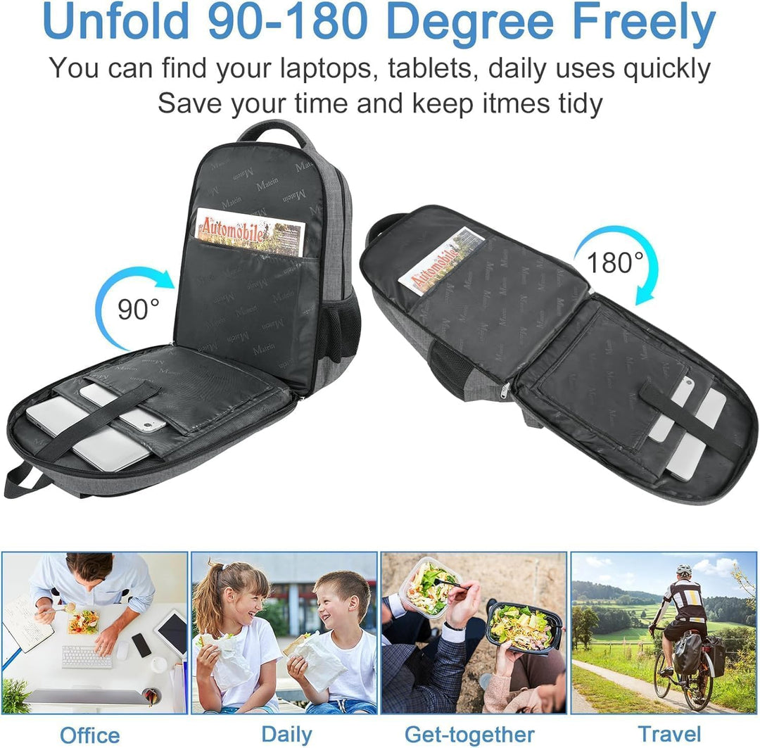 MATEIN Laptop Rucksack mit Kühlfach, Lunch Rucksack Reiserucksack Herren mit USB Ladeanschluss, Anti