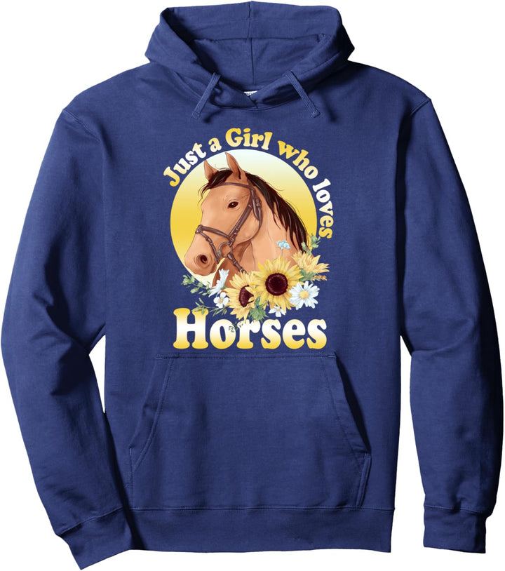 Nur ein Mädchen, das Pferde liebt - Reiter Mädchen Pullover Hoodie