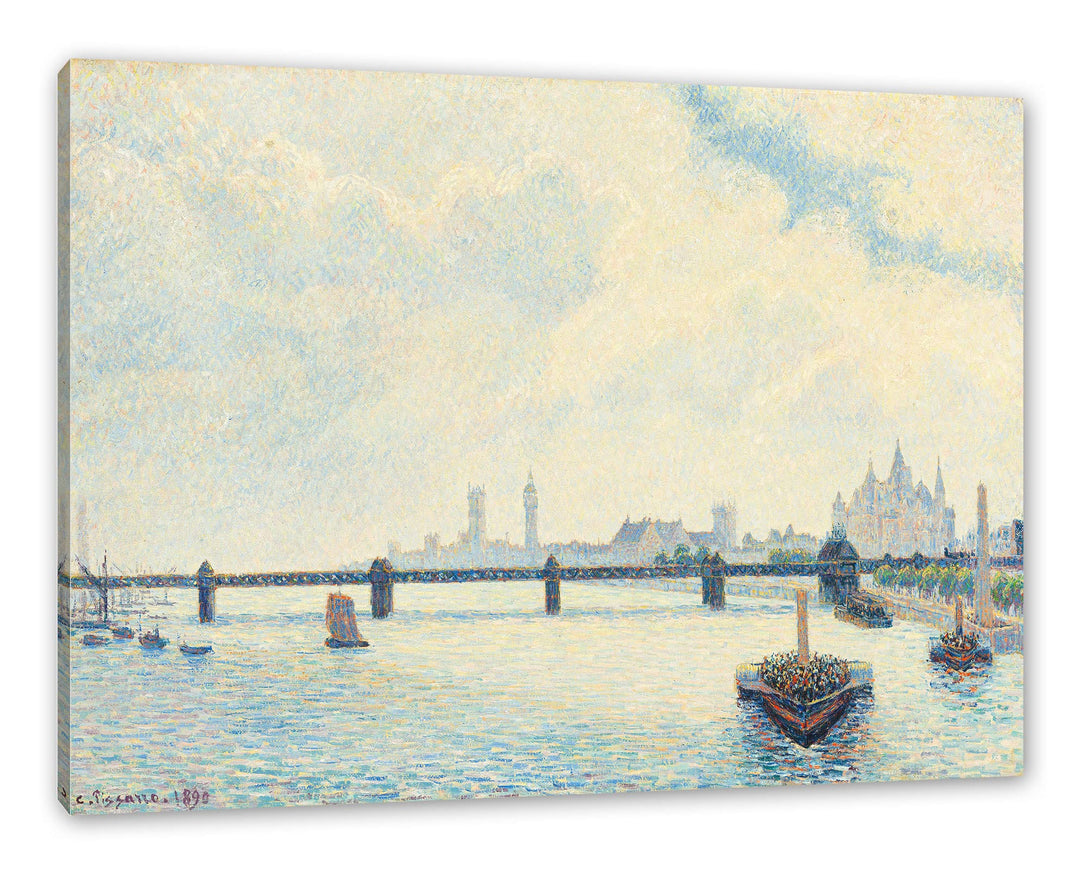 Camille Pissarro - Charing Cross Bridge London als Leinwandbild / Grösse: 100x70 cm / Wandbild / Kun
