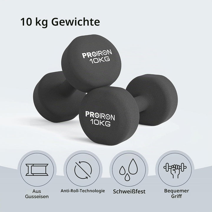 PROIRON Hanteln Neopren Kurzhanteln Frauen Hantelset Kleine Hantel Kurzhantelset (2er-Set) für Damen