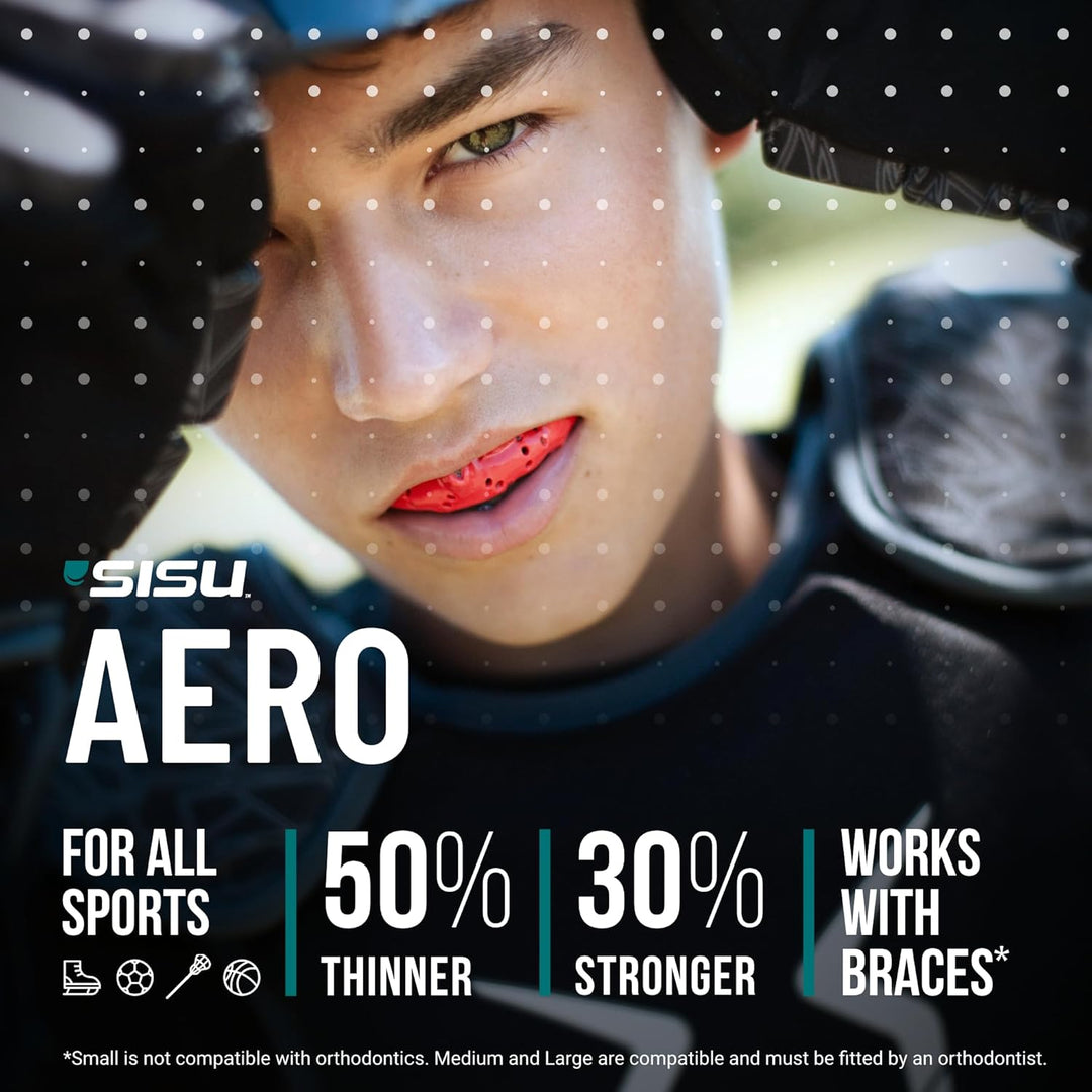 SISU Erwachsene Nextgen Aero Zahnschutz Senior Charcoal Black, Senior Charcoal Black
