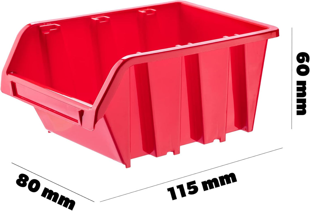KADAX Werkstatt-Stapelkiste, Stapelbox aus PP Kunststoff, Sichtlagerbox in verschiedenen Grössen, La