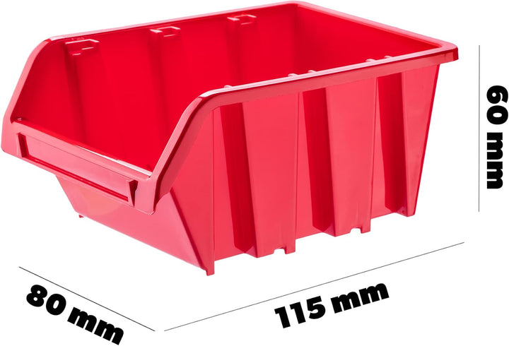 KADAX Werkstatt-Stapelkiste, Stapelbox aus PP Kunststoff, Sichtlagerbox in verschiedenen Grössen, La