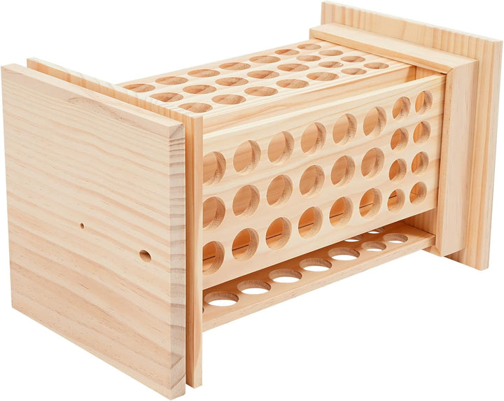 Drehbarer Ätherisches Öl Display Ständer, Aufbewahrungsbox aus Holz mit 125 Löcher 4 Seiten, Nagella