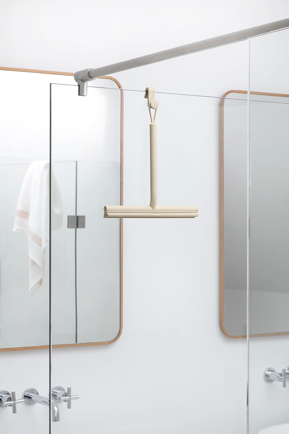 Brabantia - Renew Duschabzieher mit Türhaken - Silikonbürste & Reinigungswischer für Glas & Fliesen