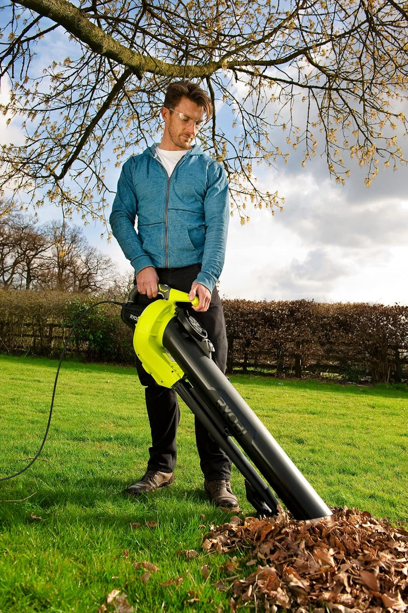 RYOBI 3000W Elektro-Laubsauger RBV3000CESV (Luftmenge16 m³/min, Luftgeschwindigkeit 375km/h, Fangsac