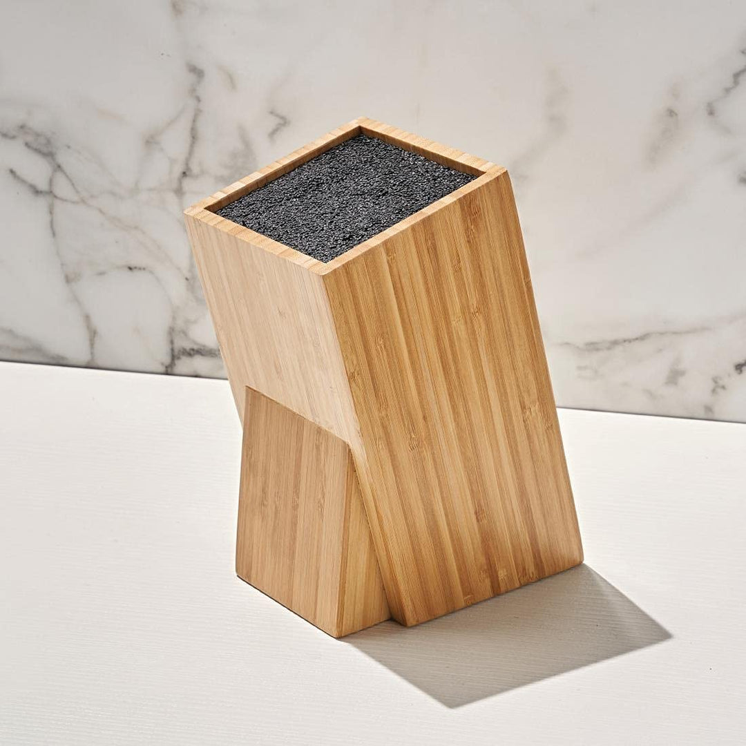 Vogue Messerblock aus Holz mit Borsten, Universal-Messerblock aus Bambus, Grösse: 24,5 (H) x 12 (B)