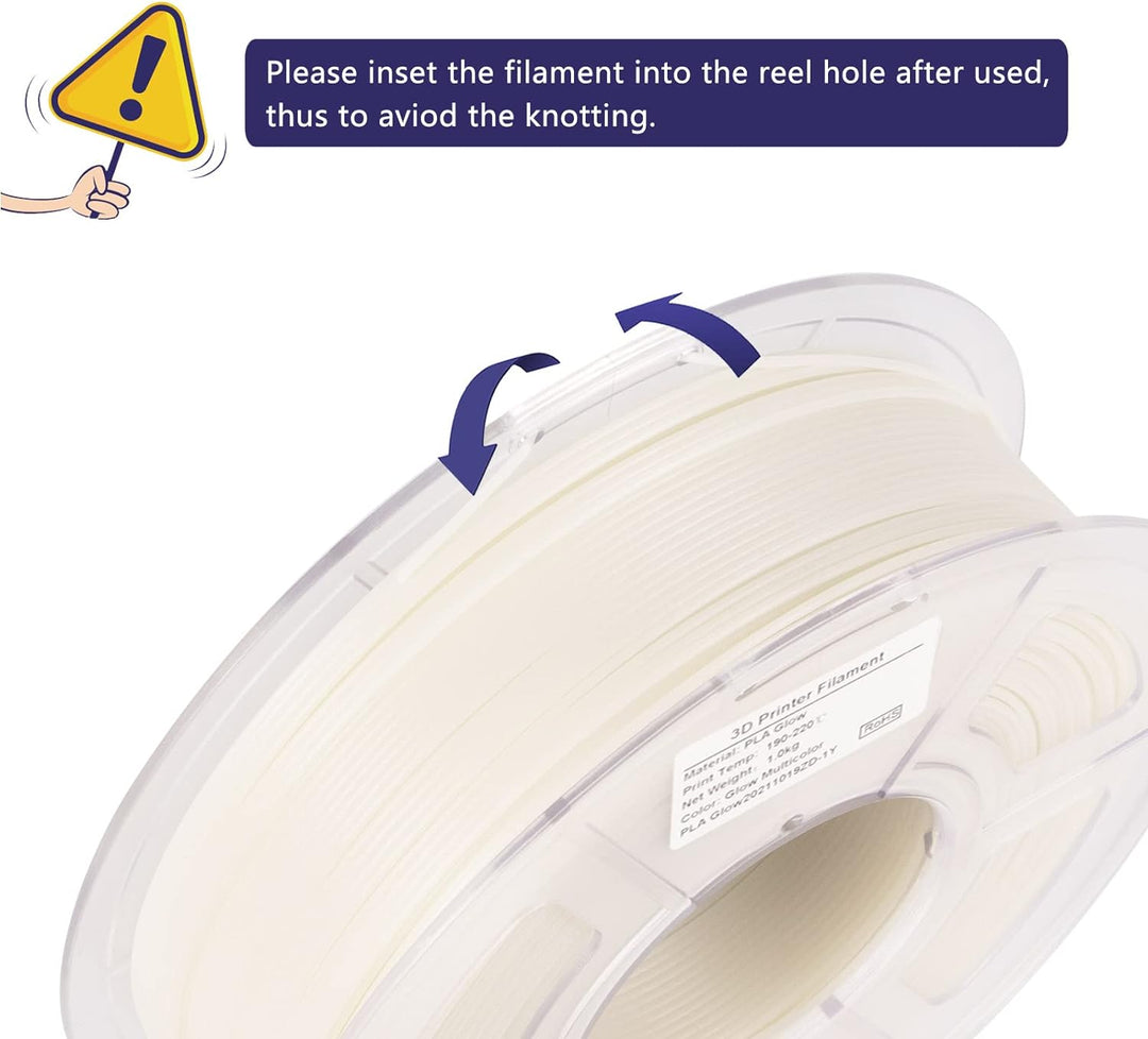 iSANMATE Filament 1,75 PLA Glow in the Dark Multicolor, PLA Filament 3D Drucker Filament 1kg Spule,