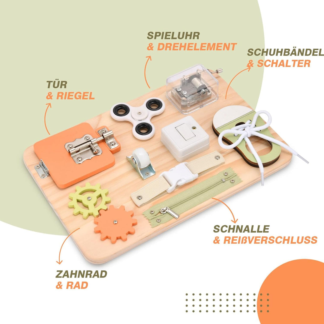 Montessori Spielzeug für Kleinkinder - Busy Board - Lernspielzeug Motorikspielzeug Sensorik Spielzeu