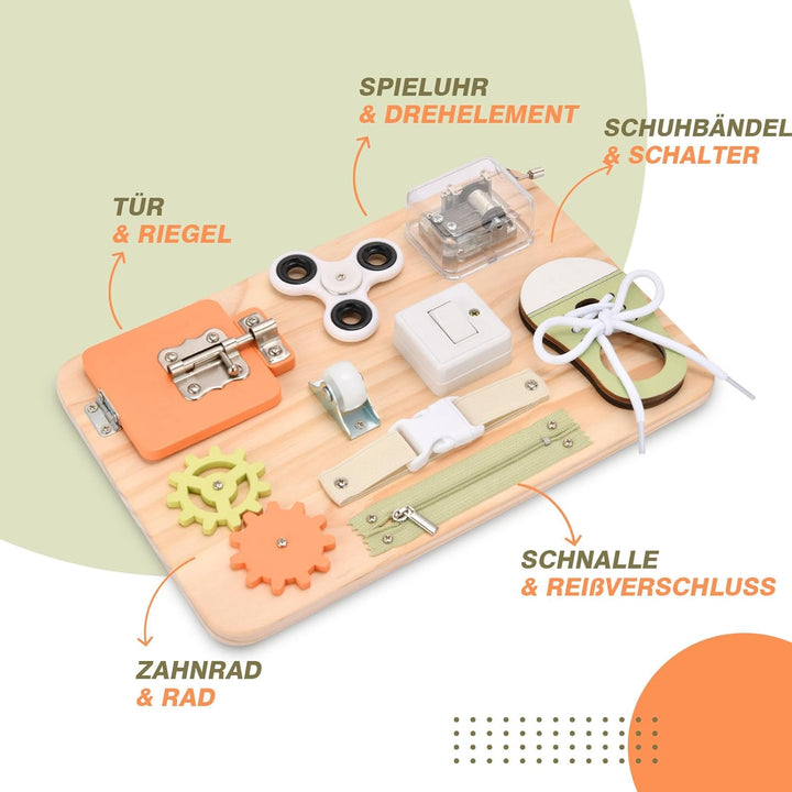 Montessori Spielzeug für Kleinkinder - Busy Board - Lernspielzeug Motorikspielzeug Sensorik Spielzeu