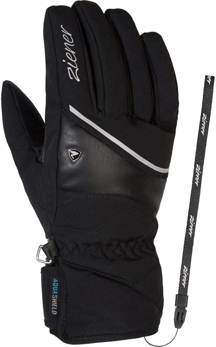 Ziener Damen Kaika As Ski-Handschuhe/Wintersport | Wasserdicht, Atmungsaktiv 6 Schwarz, 6 Schwarz