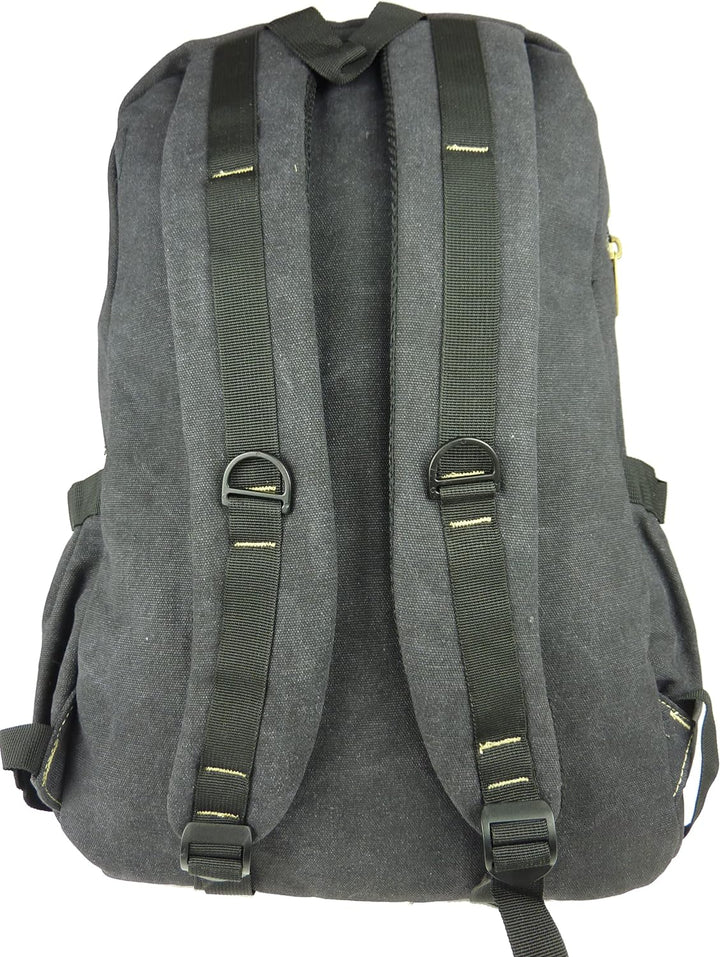 NEU Rucksack AOKING Canvas Wanderrucksack OUTDOOR Daypack Sportrucksack 3 Farben (Schwarz)