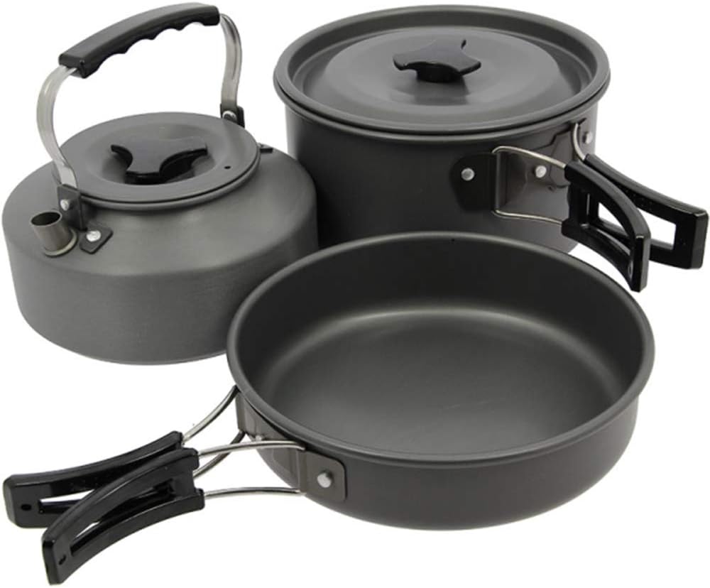 G8DS Tolles XXL Koch-Set Wasserkocher, Topf, Pfanne Outdoor, Angeln, Freizeit, Camping