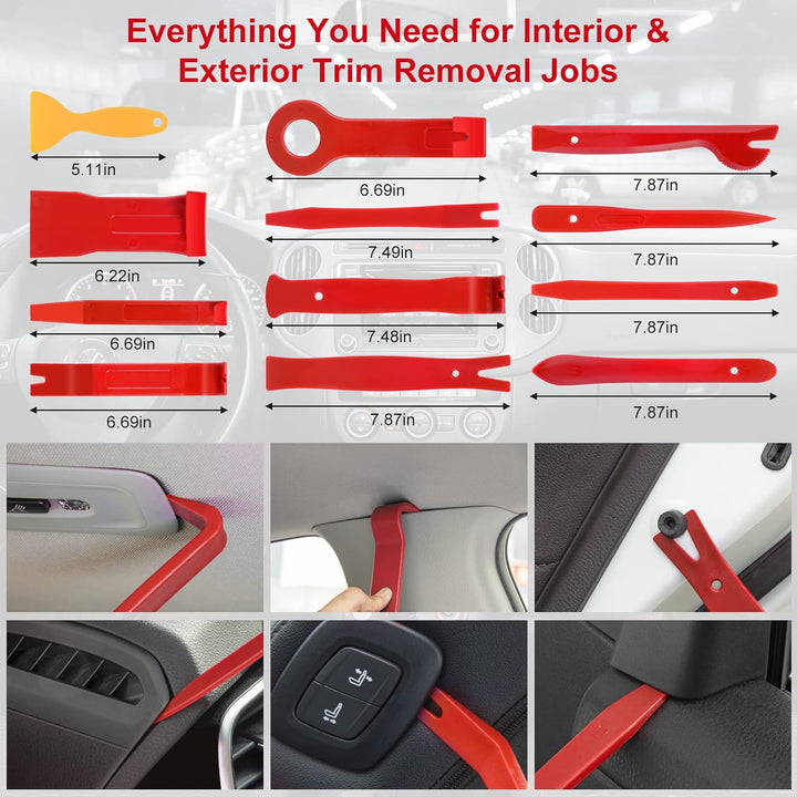 Eaukar Auto Demontage Werkzeuge, 330 Stück Fahrzeug Demontage Zierleistenkeile Innen-Verkleidung Heb