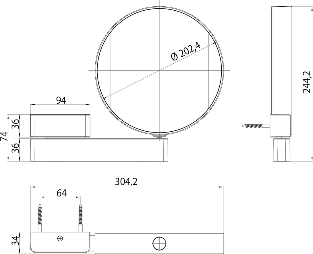 Emco Universal LED Kosmetik- und Rasierspiegel am Flexarm, runder Kosmetikspiegel mit Beleuchtung zu